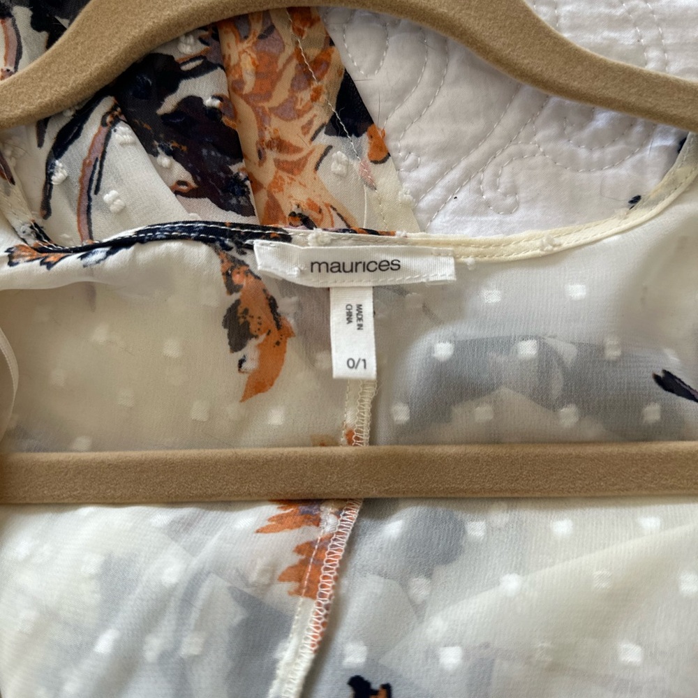 Maurices Floral Sheer Kimono - Cream and Black - Picture 3 of 3